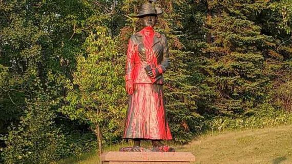 Emily murphy statue Vandalizing Emily Murphy for no good reason